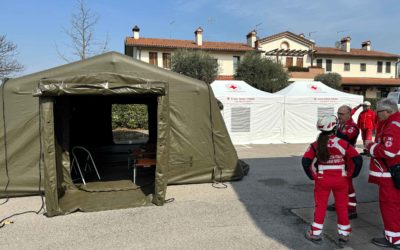 Esercitazione dei volontari di Croce Rossa e Protezione Civile